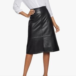 NYDJ Faux Leather A-Line Skirt Sculpt-Her